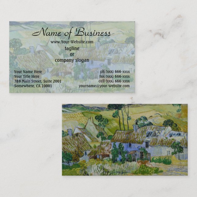 Tarjeta De Visita Granjas cerca de Auvers por Vincent van Gogh (Anverso / Reverso)
