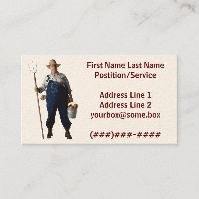 Tarjeta De Visita Granjero (Anverso)