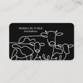 Tarjeta De Visita Granjero de ganado de Carnicero Móvil Blanco y Neg