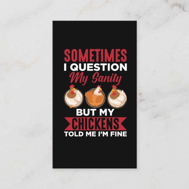 Tarjeta De Visita Granjero De Pollos De Whisperer Cultivo Loco Anima (Anverso)