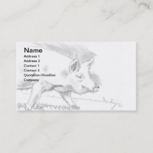 Tarjeta De Visita Granjero del bosquejo del dibujo de lápiz del