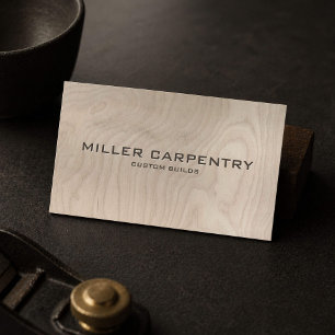 Tarjeta De Visita Grano de Madera Carpintero Rústico