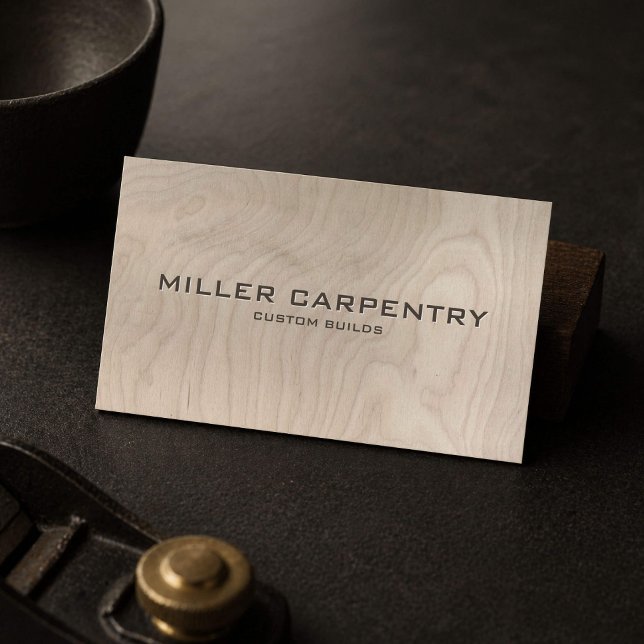 Tarjeta De Visita Grano de Madera Carpintero Rústico (Subido por el creador)