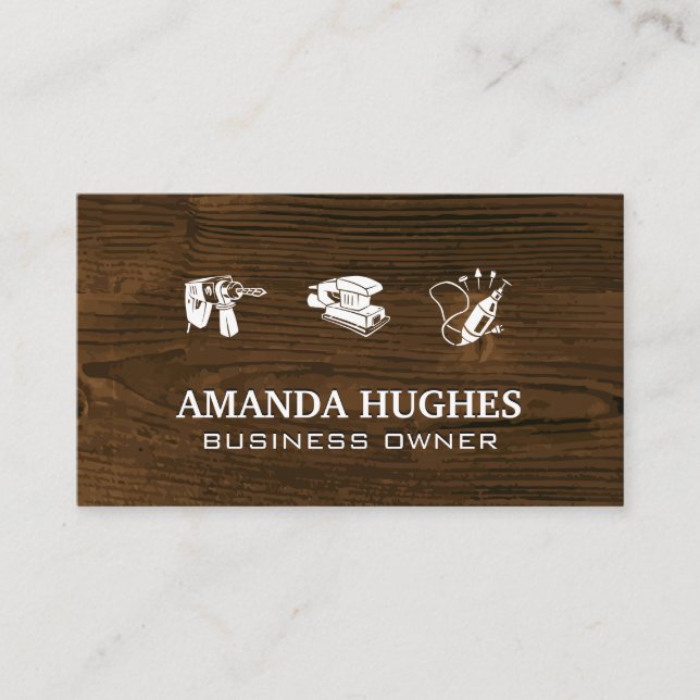 Tarjeta De Visita Grano de madera | Herramientas de alimentación de  (Anverso)