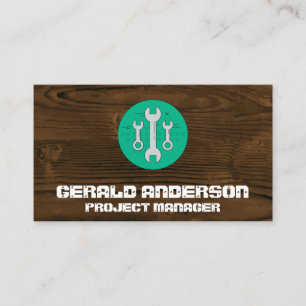 Tarjeta De Visita Grano de madera Herramientas de llave