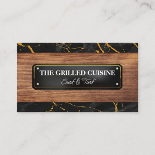 Tarjeta De Visita Grano de madera   Mármol de oro negro   Lux