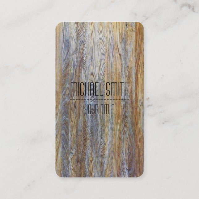 Tarjeta De Visita Grano de madera moderno profesional #4 (Anverso)