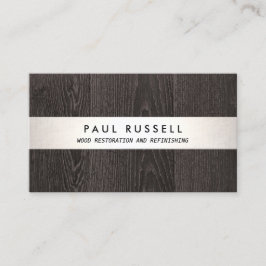 Tarjeta De Visita Grano de madera oscura Carpintería rústica y suelo