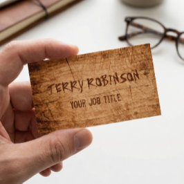 Tarjeta De Visita Grano de madera rústica rascada del país occidenta