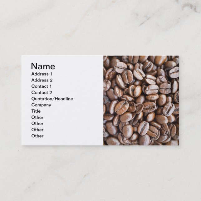 Tarjeta De Visita Granos de café (Anverso)