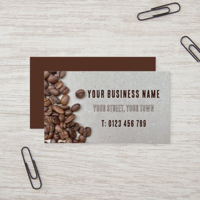 Tarjeta De Visita Granos de café (Anverso/Reverso In Situ)