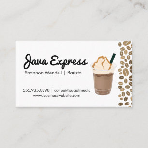 Tarjeta De Visita Granos de café   Bebida fría Brew