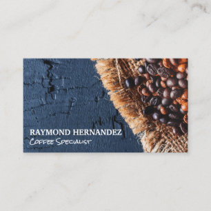 Tarjeta De Visita Granos de café en la bolsa de Burlap