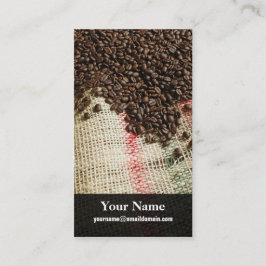 Tarjeta De Visita granos de café y saco de la lona