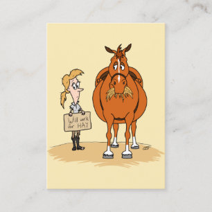 Tarjeta De Visita Grasa Personalizado Mujer Caballo Trabajará Para E