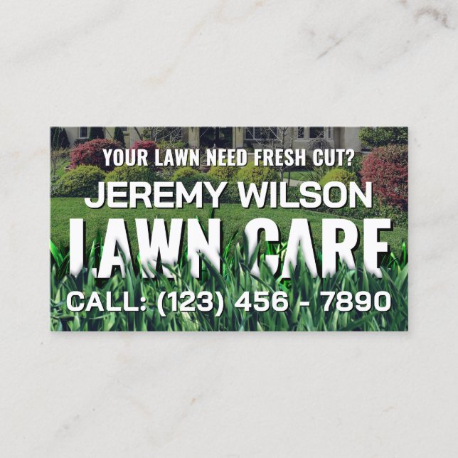 Tarjeta De Visita Grass cutting inspired lawn care (Anverso)