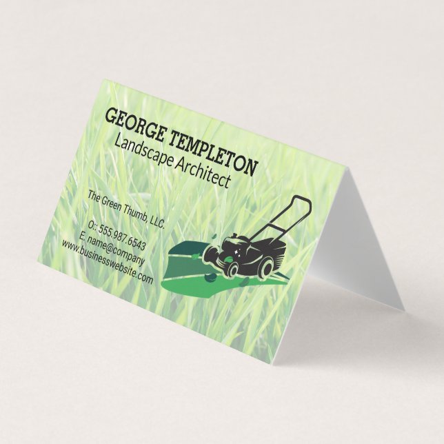 Tarjeta De Visita Grass | Lawn Mower | Landscaping Industry (Anverso)
