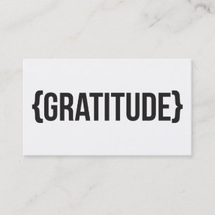 Tarjeta De Visita Gratitud - acorchetada - blanco y negro