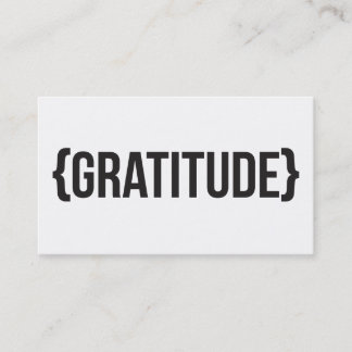 Tarjeta De Visita Gratitud - acorchetada - blanco y negro