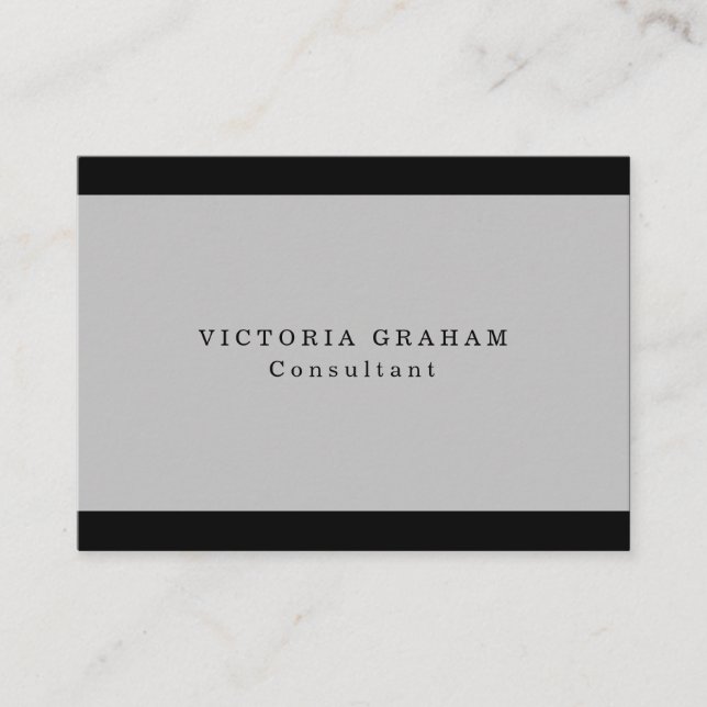 Tarjeta De Visita Gratuito de moda gris negro profesional creativo (Anverso)