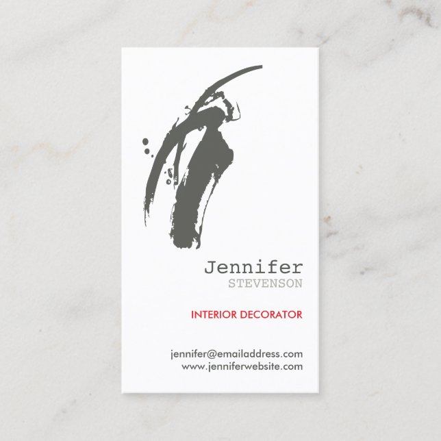 TARJETA DE VISITA GRAY BRUSHSTROKE (Anverso)