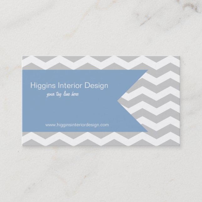 Tarjeta De Visita Gray Chevron Business Cards (Anverso)