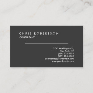 Tarjeta De Visita Gray Consultant Modern Simple Business Card