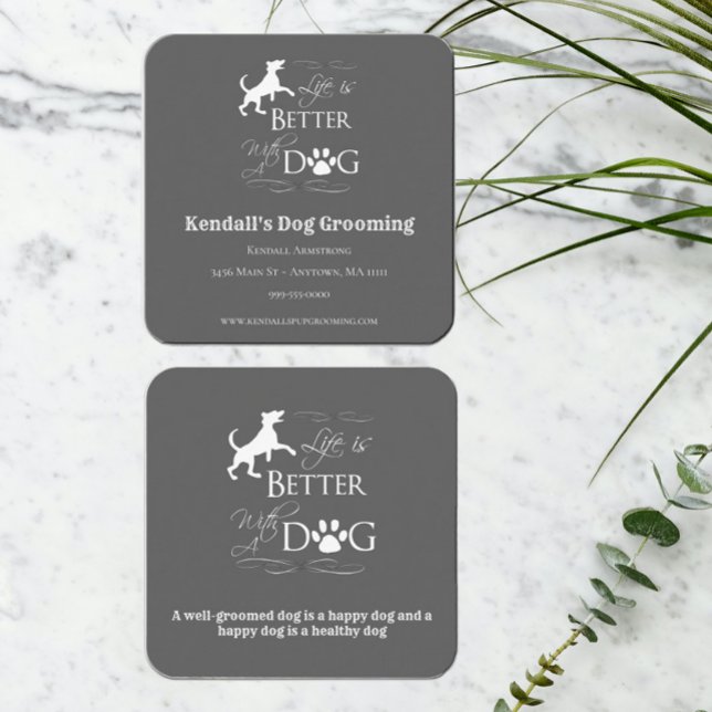Tarjeta de visita Gray Funny Cita Perro Grooming S (Subido por el creador)