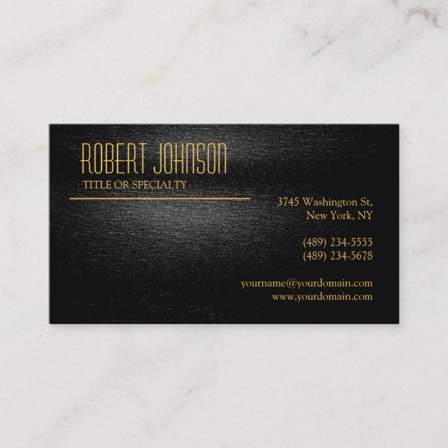 Tarjeta de visita Gray Gold para negros (Anverso)