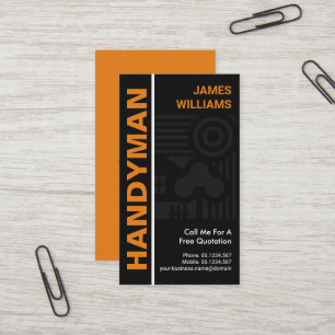 Tarjeta De Visita Gray Home Motif Construction Handyman