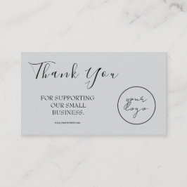 Tarjeta De Visita Gray Logo Script Thank You Card Discount Business