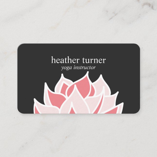 Tarjeta De Visita Gray Lotus QR CODE wellness spa masaje yoga (Anverso)