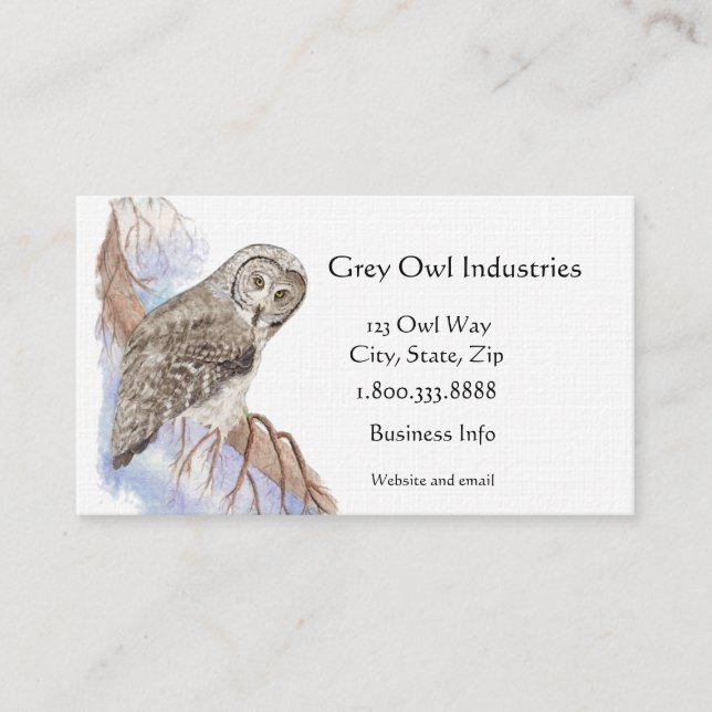 Tarjeta De Visita Gray Owstries Bird and Business Card (Anverso)