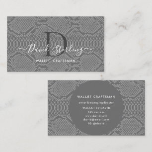Tarjeta de visita Gray Python Skin