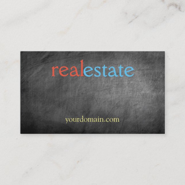Tarjeta De Visita Gray Real Estate Agent Trendy Professional (Anverso)