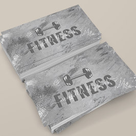 Tarjeta De Visita Gray Silver Fitness Trainer Social Media