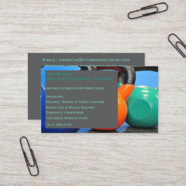 Tarjeta De Visita Gray Weights Gym Personal Trainer Fitness Center