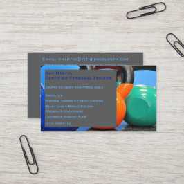 Tarjeta De Visita Gray Weights Gym Personal Trainer Fitness Center