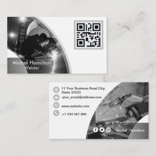 Tarjeta de visita Gray Welder moderna