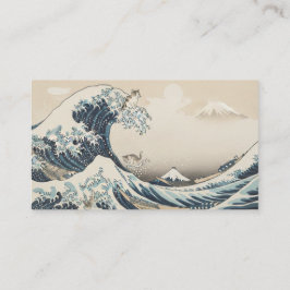 Tarjeta De Visita Great Wave Inspired Japanese Business Card 