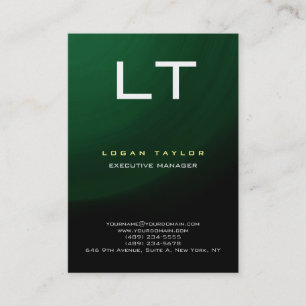 Tarjeta De Visita Green Black Profesional Moderno Vertical Especial