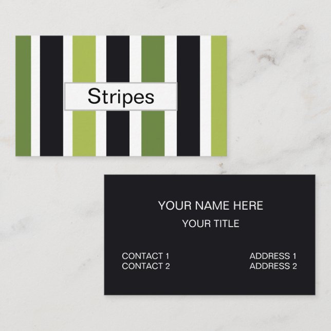 Tarjeta De Visita Green Black Stripes (Anverso / Reverso)