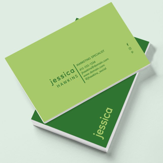 Tarjeta De Visita Green de moda en Guay sobre el bosque moderno y el (Subido por el creador)