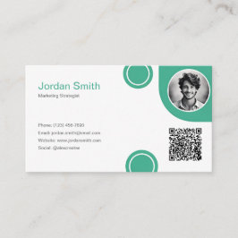 Tarjeta De Visita Green Emerald Aesthetic Classic Professional 