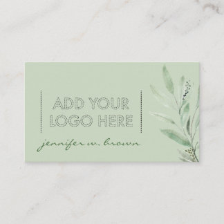 Tarjeta De Visita Green Essential Oils Add your custom logo floral