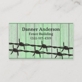 Tarjeta De Visita Green Fence Barb Wire Design Fence Company Busine