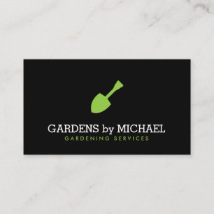 Tarjeta De Visita Green Garden Shovel Gardening Landscaping Services