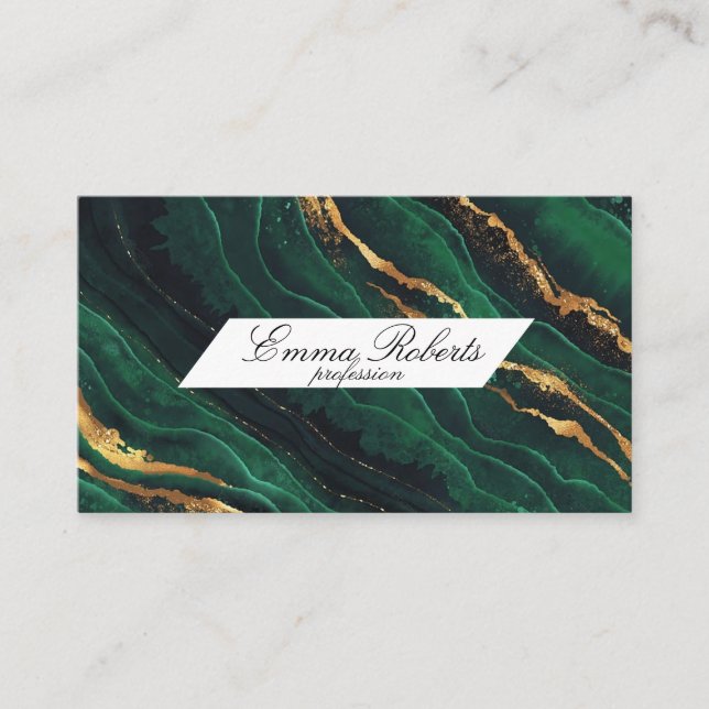 Tarjeta De Visita Green Gold Luxury Business Card (Anverso)