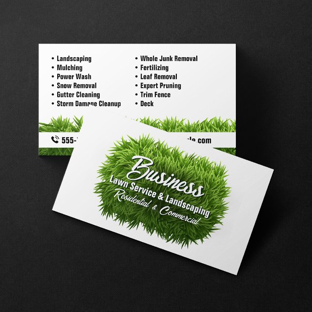 Tarjeta De Visita Green Grass Care Landscaping Service White (Subido por el creador)