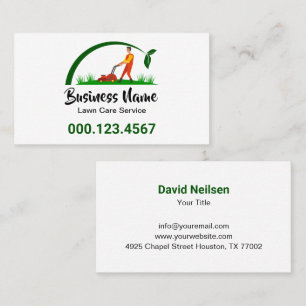 Tarjeta De Visita Green Grass Simple Lawn Care Mowing Landscaping